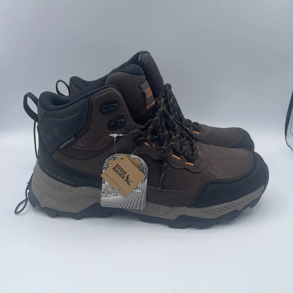 NEW Eddie Bauer Bonham Hiking Outdoor Boots MENS Brown Lace Up Leather SIZE 9.5‎